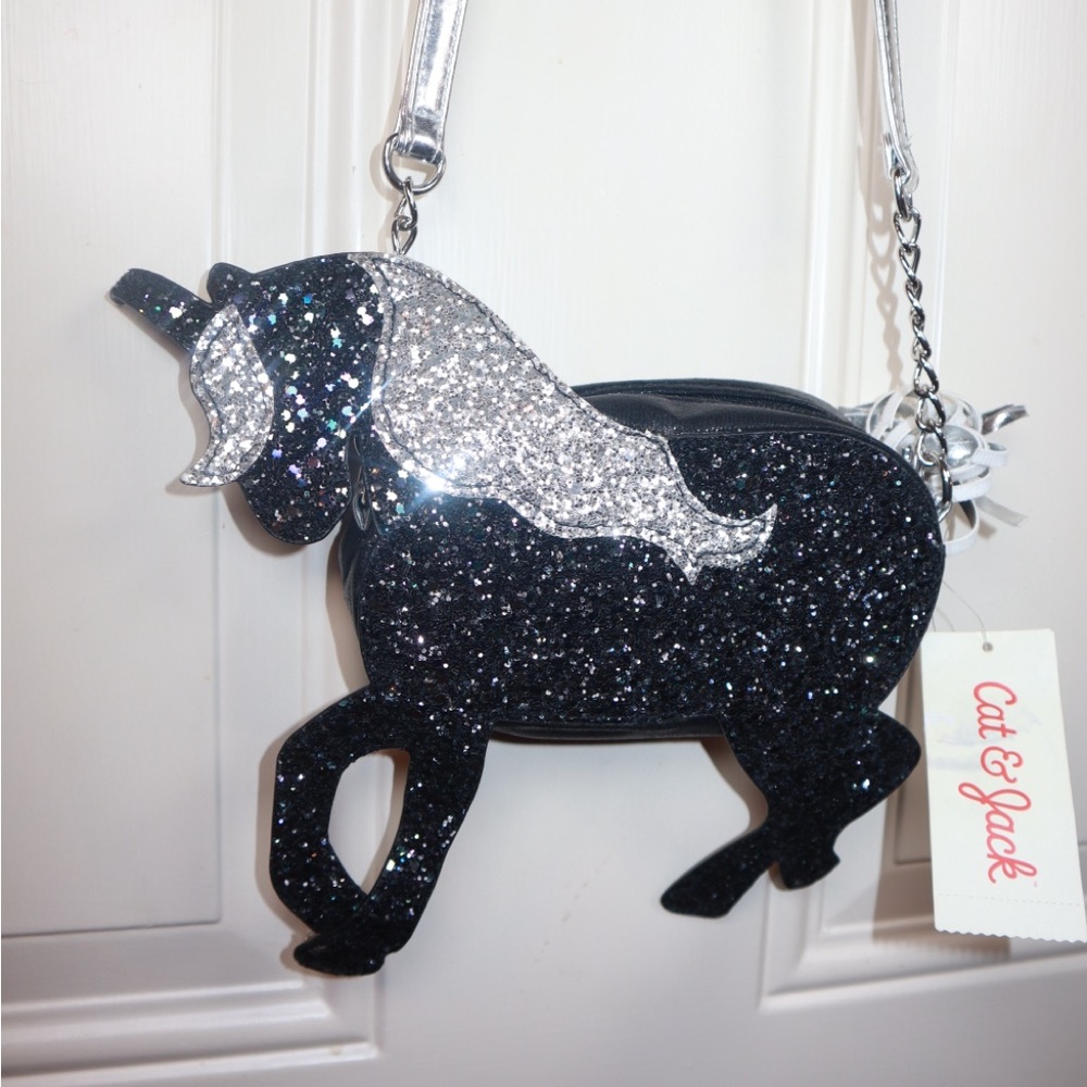 NWT: Sparkly Crossbody 3D Unicorn Mini Glitter Purse Cat & Jack (*)